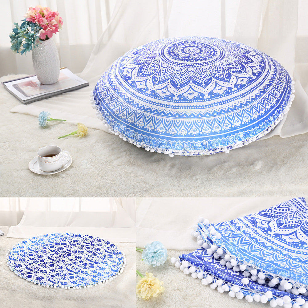 Colorful Mandala Floor Pillow - Bohemian Meditation Cushion