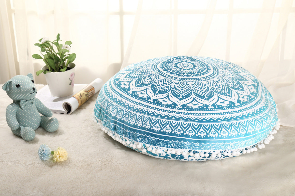 Colorful Mandala Floor Pillow - Bohemian Meditation Cushion