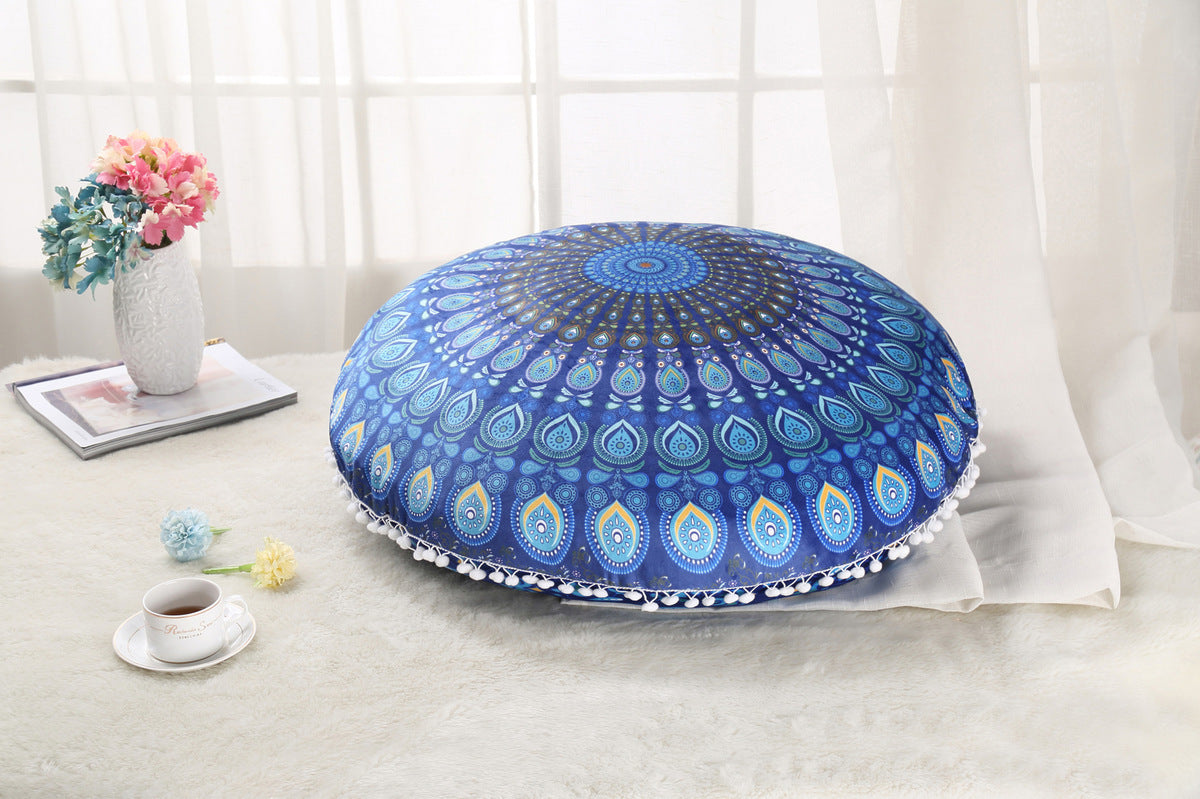 Colorful Mandala Floor Pillow - Bohemian Meditation Cushion