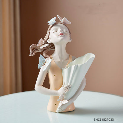 Girl Figurine Resin Sculpture | Abstract Art | Nordic Home Decor