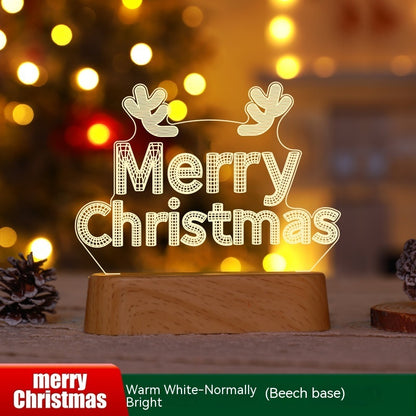 3D Acrylic LED Christmas Lamp - Night Light for Holidays, Kids Gifts, and Home Decor