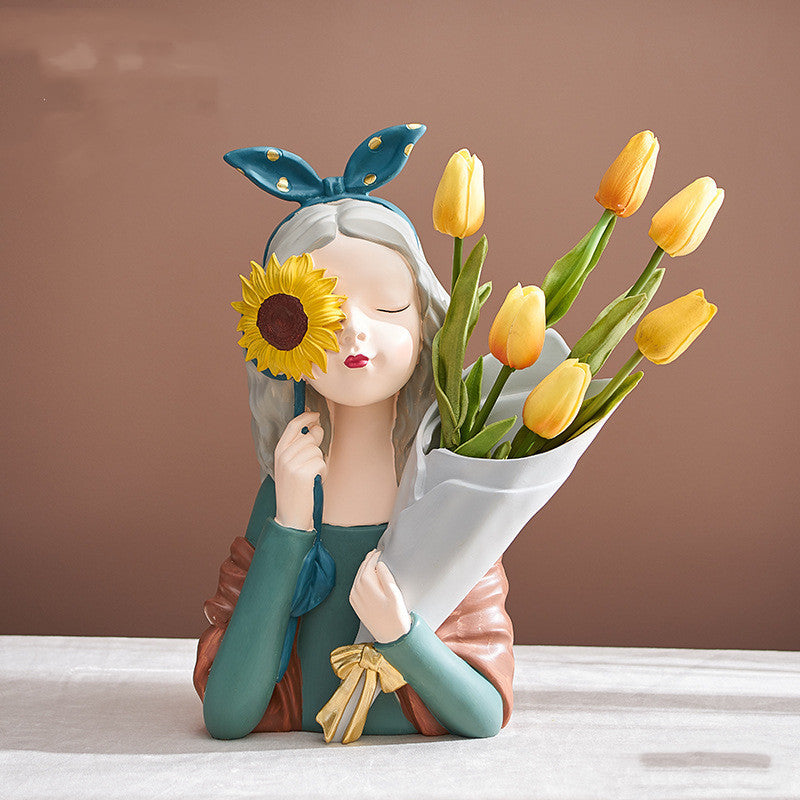 Girl Figurine Resin Sculpture | Abstract Art | Nordic Home Decor