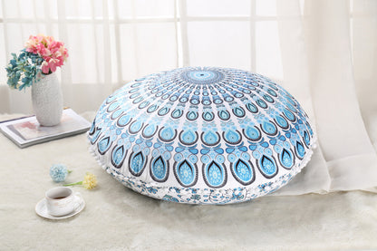 Colorful Mandala Floor Pillow - Bohemian Meditation Cushion