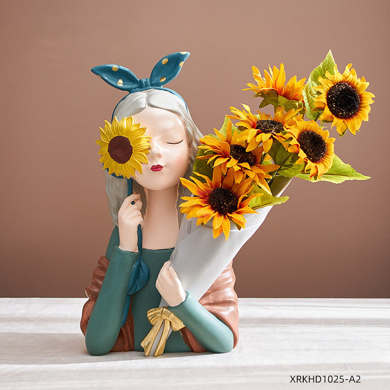 Girl Figurine Resin Sculpture | Abstract Art | Nordic Home Decor