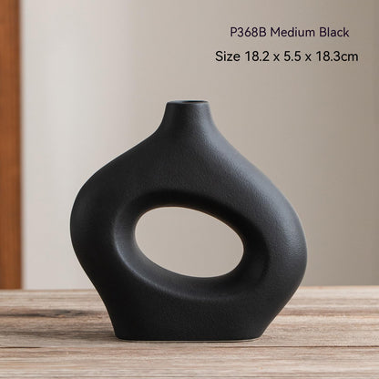 Circle Ceramic Vase - Modern Decorative Crafts