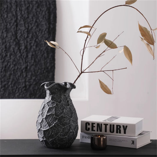 Handmade Retro Wabi-sabi Style Ceramic Vase Light Luxury High-end Feel
