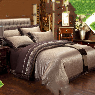 Ice Silk Jacquard Luxury Bedding Set | High-end Linen & Cotton