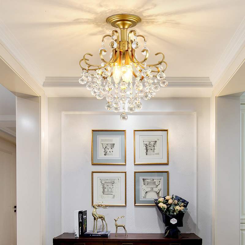 European Light Luxury Crystal Chandelier - Small American-Style Dining Room Pendant Light