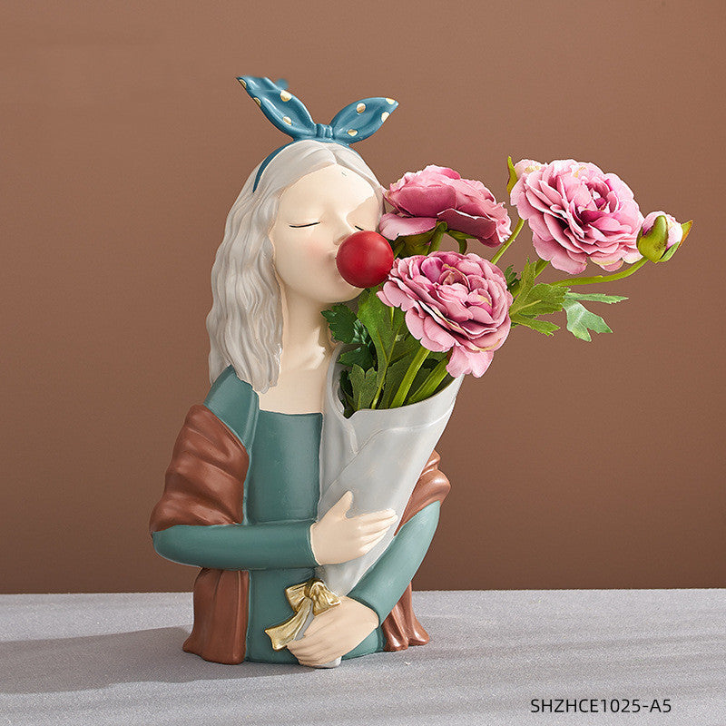 Girl Figurine Resin Sculpture | Abstract Art | Nordic Home Decor