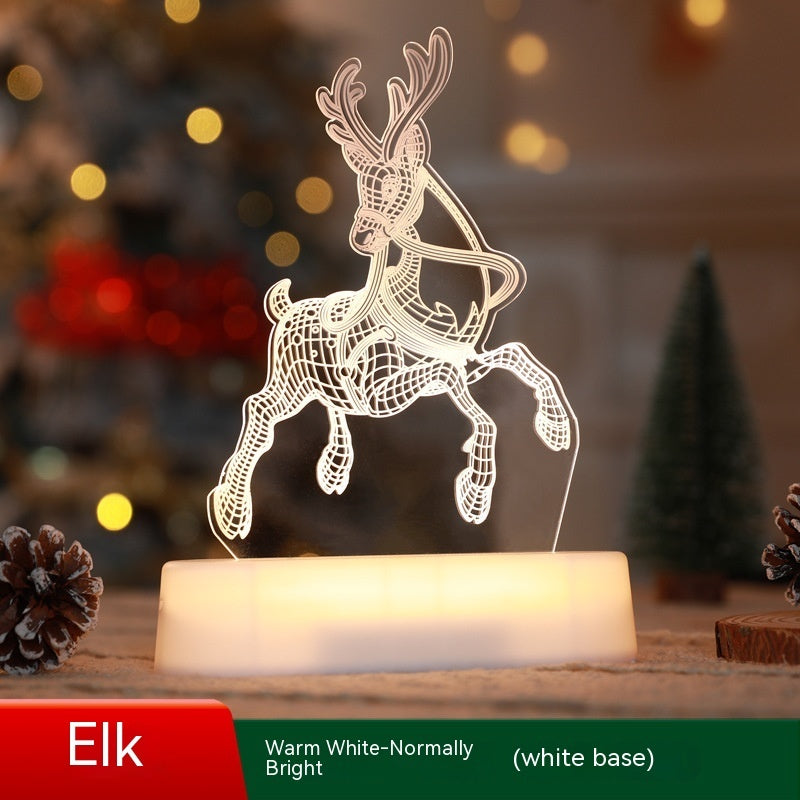 3D Acrylic LED Christmas Lamp - Night Light for Holidays, Kids Gifts, and Home Decor
