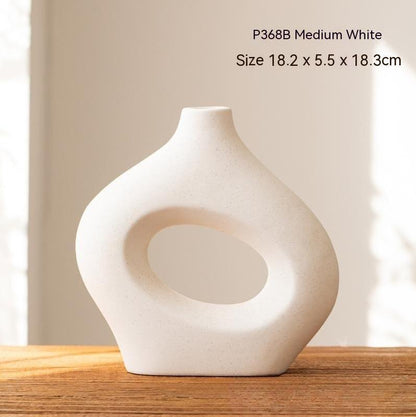 Circle Ceramic Vase - Modern Decorative Crafts