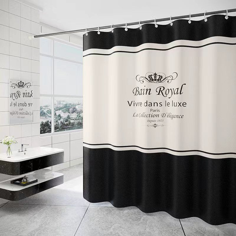 Waterproof Spring Spun Polyester Shower Curtain
