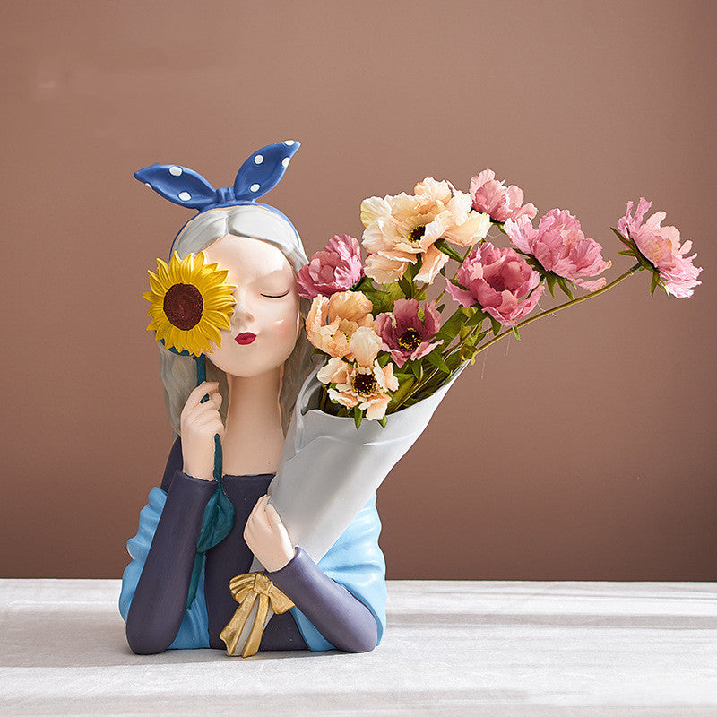 Girl Figurine Resin Sculpture | Abstract Art | Nordic Home Decor