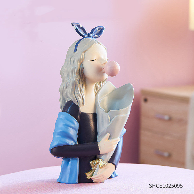 Girl Figurine Resin Sculpture | Abstract Art | Nordic Home Decor