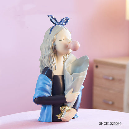 Girl Figurine Resin Sculpture | Abstract Art | Nordic Home Decor