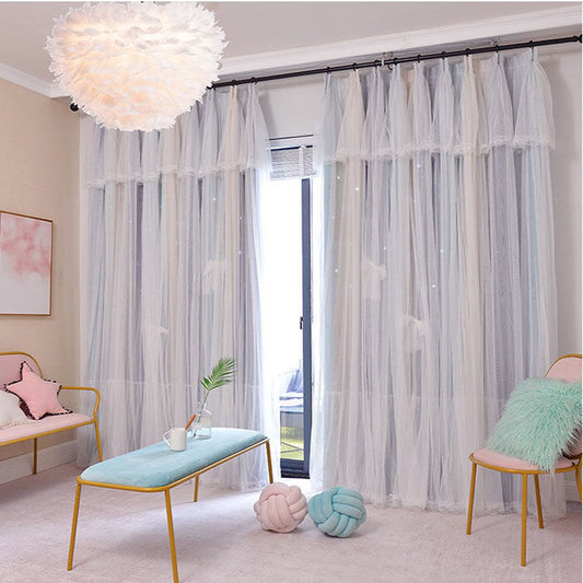 Nordic Hollow Star Bedroom Blackout Curtains