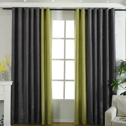 Simple Solid Chenille High Shading Curtains for Living Room and Bedroom