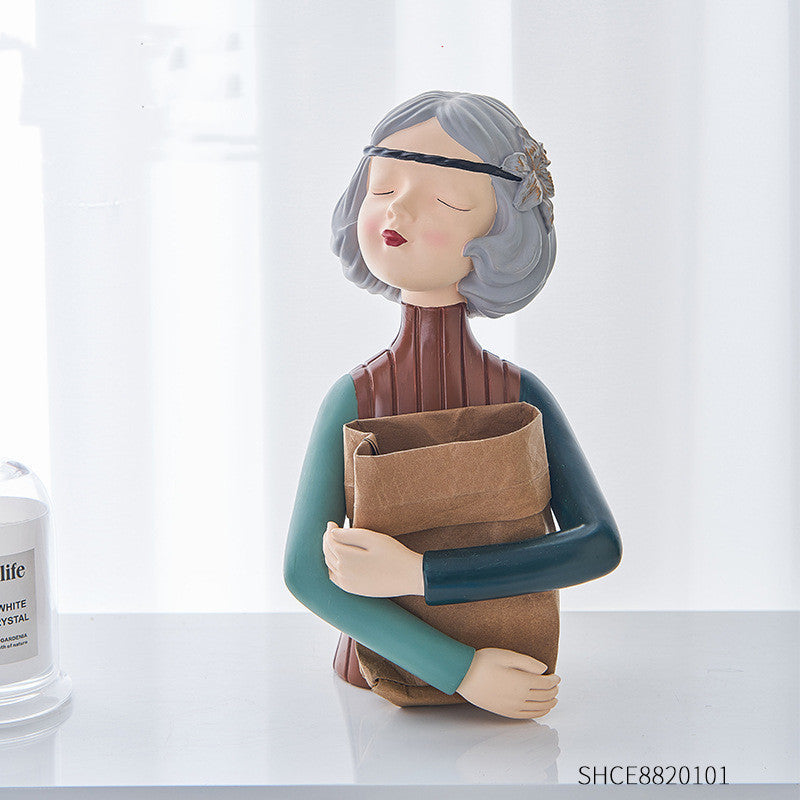 Girl Figurine Resin Sculpture | Abstract Art | Nordic Home Decor