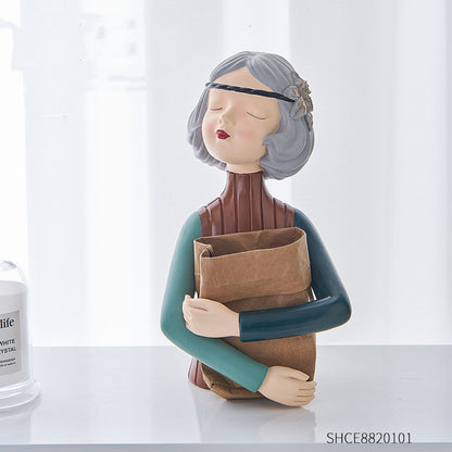 Girl Figurine Resin Sculpture | Abstract Art | Nordic Home Decor