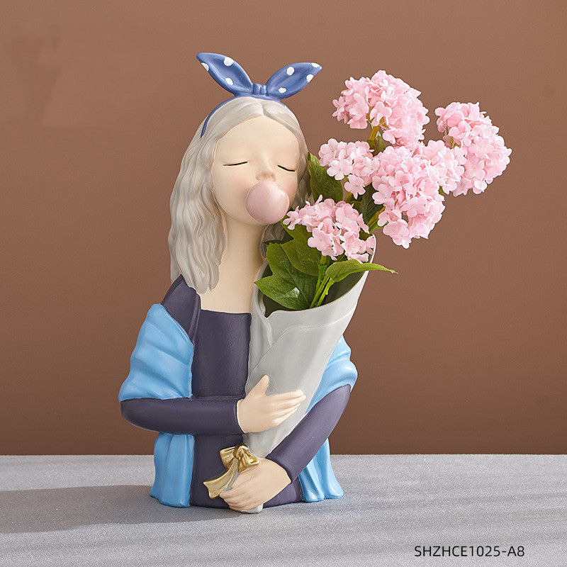 Girl Figurine Resin Sculpture | Abstract Art | Nordic Home Decor