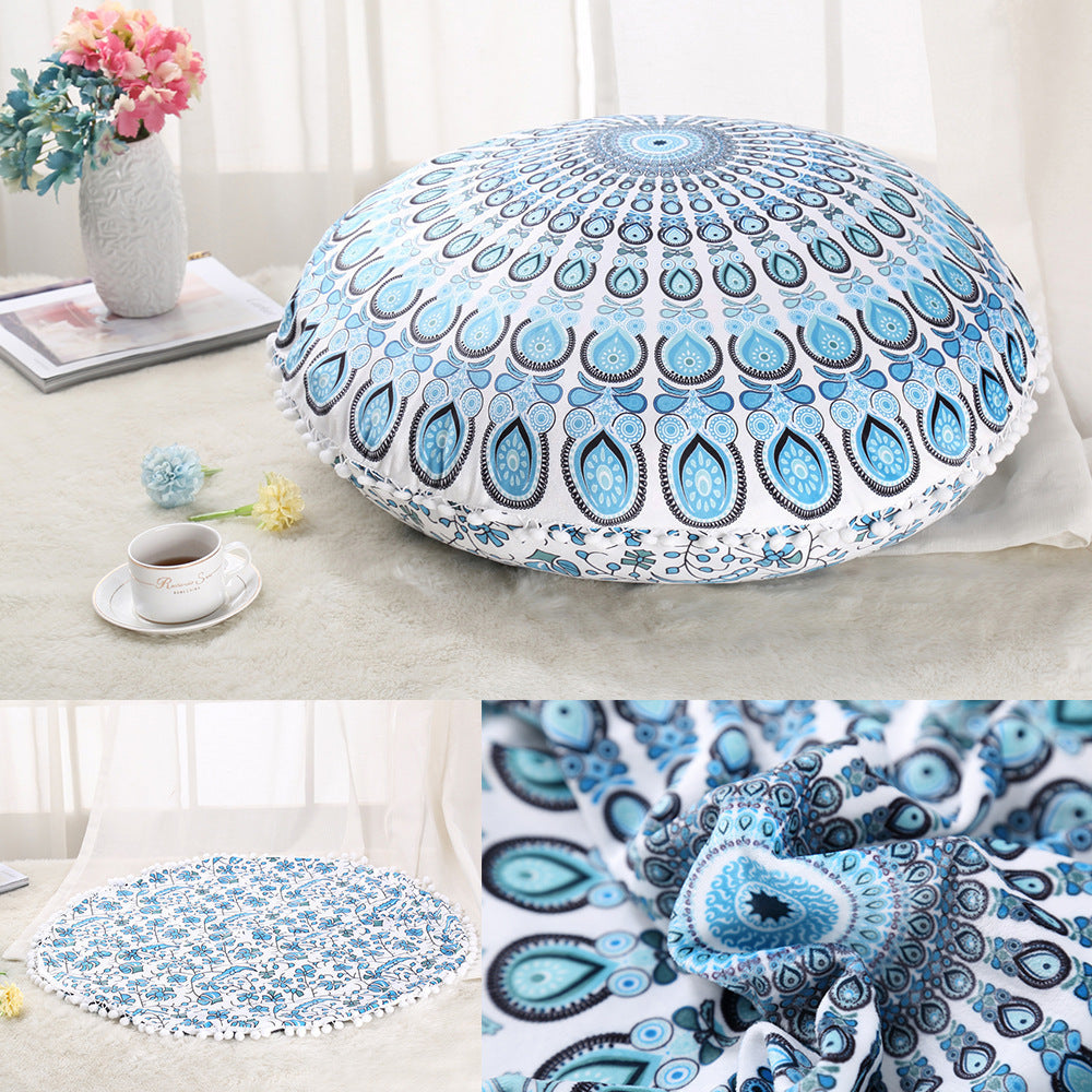 Colorful Mandala Floor Pillow - Bohemian Meditation Cushion