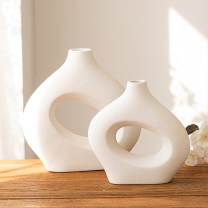 Circle Ceramic Vase - Modern Decorative Crafts