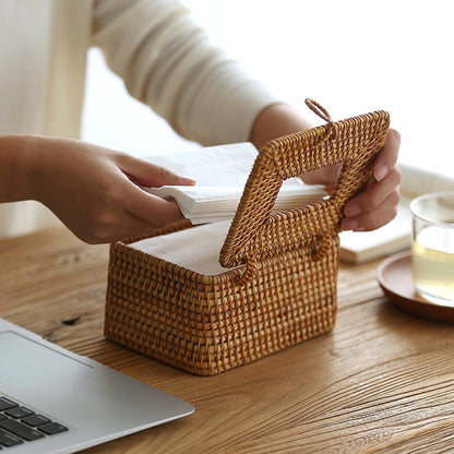 Handmade Rattan Tissue Box | Elegant Home Accessory