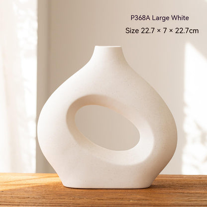 Circle Ceramic Vase - Modern Decorative Crafts