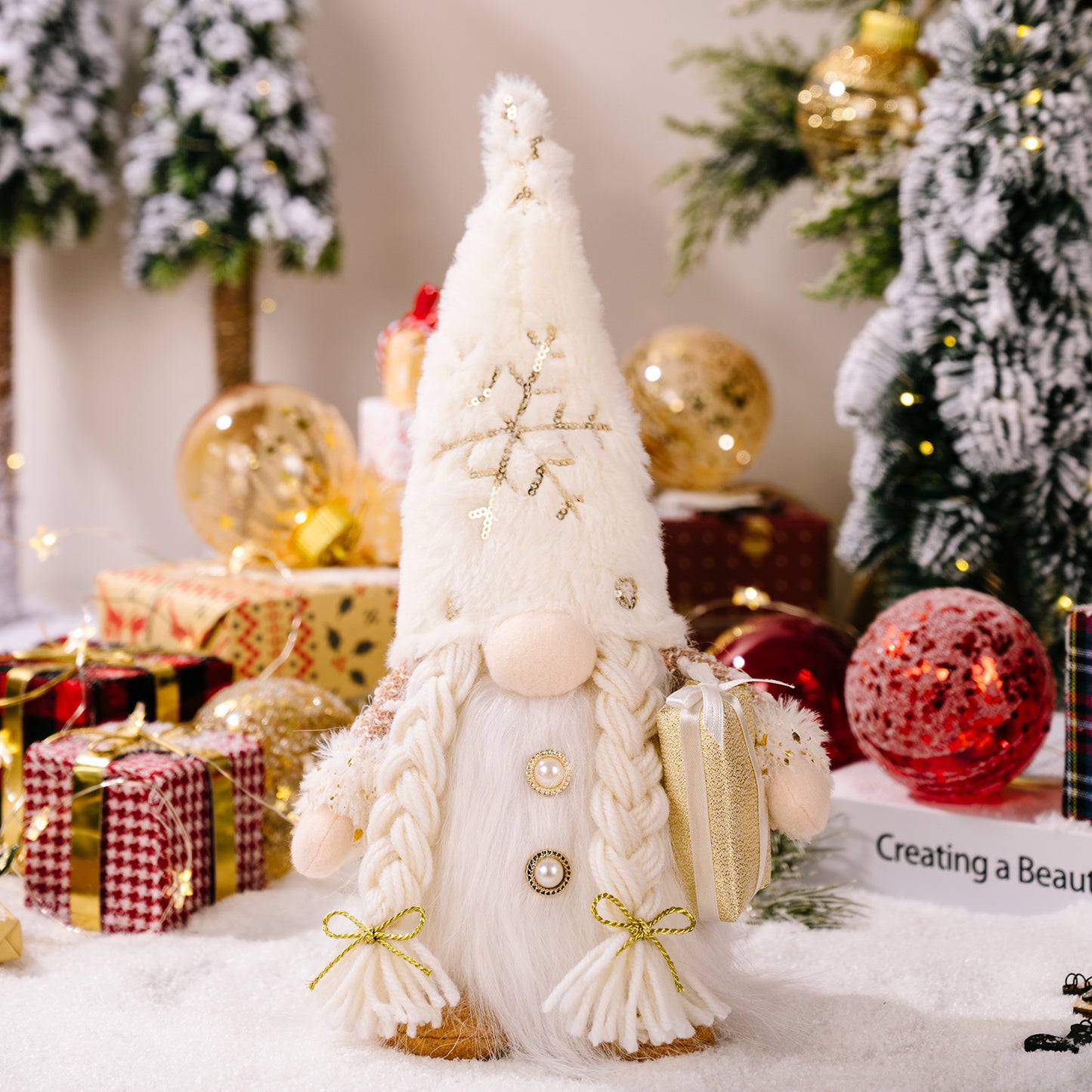 Christmas Fabric Faceless Doll Ornament – Holiday Home Decoration
