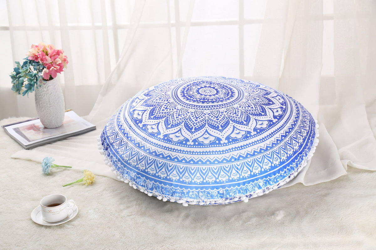 Colorful Mandala Floor Pillow - Bohemian Meditation Cushion