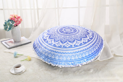 Colorful Mandala Floor Pillow - Bohemian Meditation Cushion
