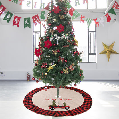 120cm Linen Christmas Tree Skirt - Holiday Tree Decor for Christmas