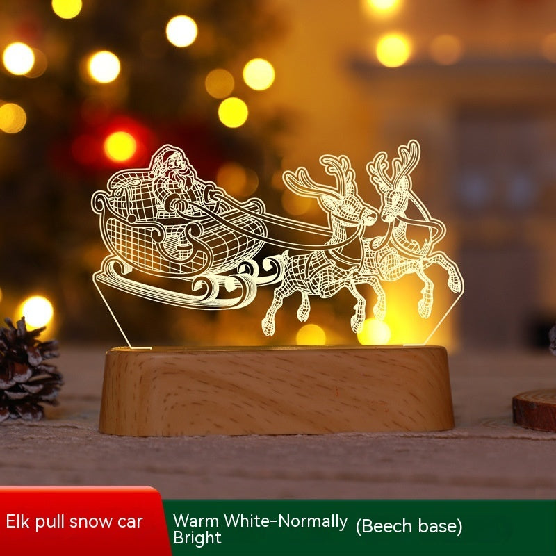 3D Acrylic LED Christmas Lamp - Night Light for Holidays, Kids Gifts, and Home Decor