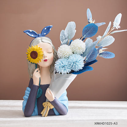 Girl Figurine Resin Sculpture | Abstract Art | Nordic Home Decor