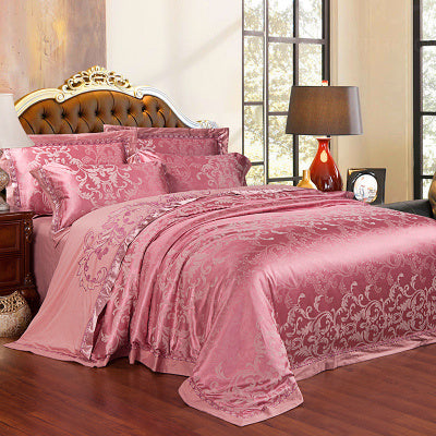 Ice Silk Jacquard Luxury Bedding Set | High-end Linen & Cotton