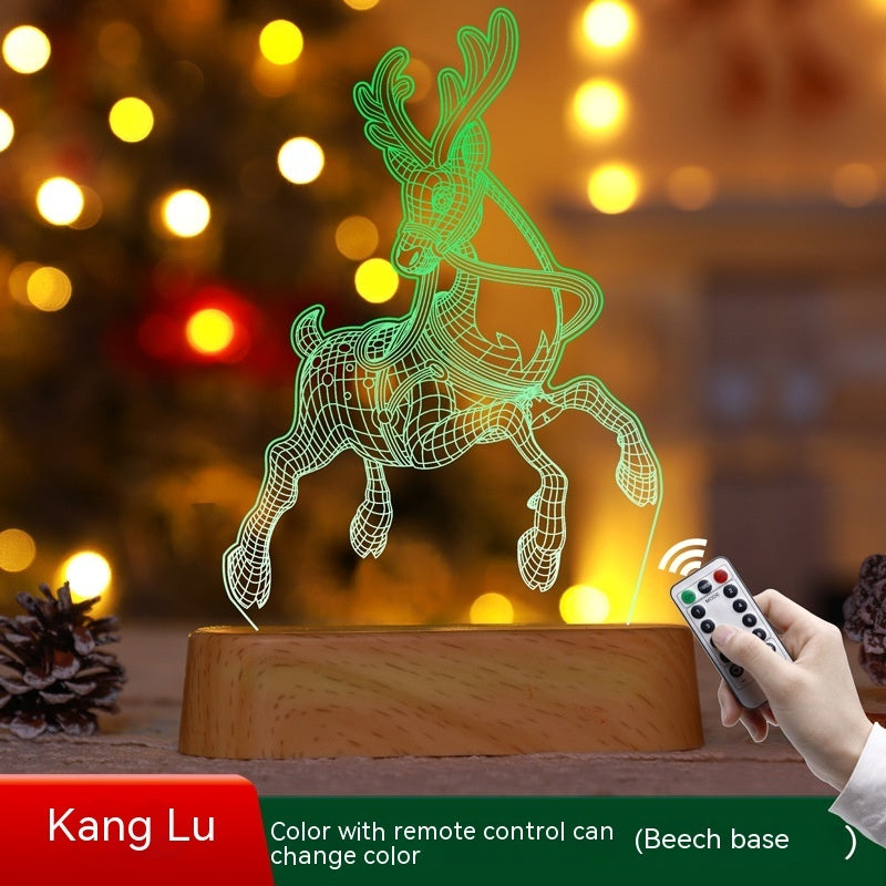 3D Acrylic LED Christmas Lamp - Night Light for Holidays, Kids Gifts, and Home Decor