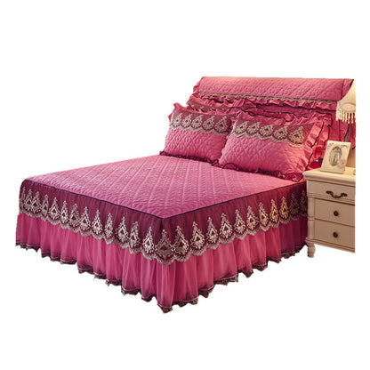 Quilted Lace Bed Skirt for Elegant Bed Liners