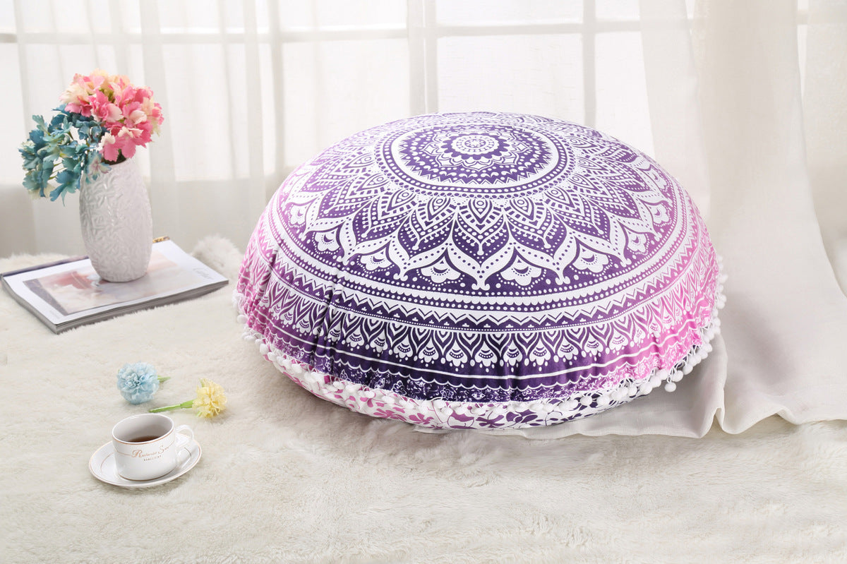 Colorful Mandala Floor Pillow - Bohemian Meditation Cushion