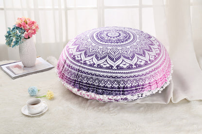 Colorful Mandala Floor Pillow - Bohemian Meditation Cushion