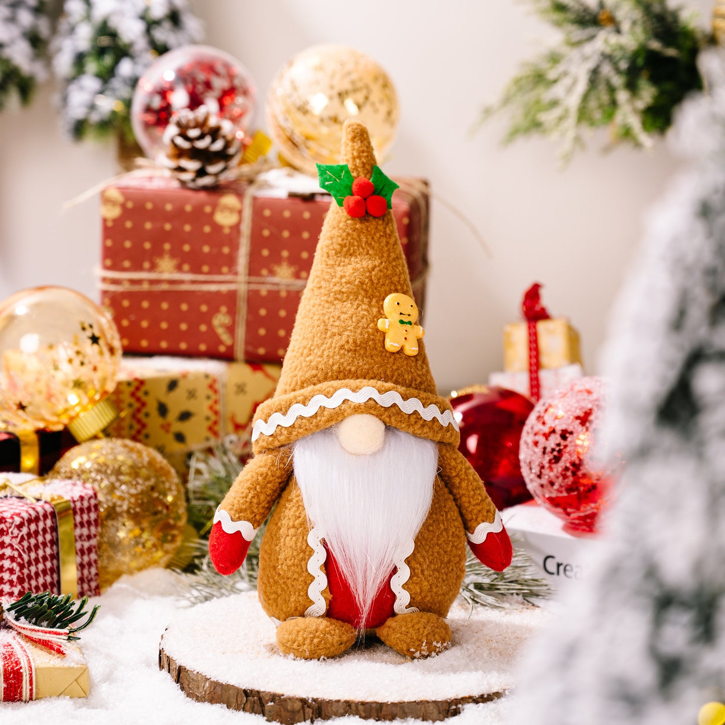 Christmas Fabric Faceless Doll Ornament – Holiday Home Decoration