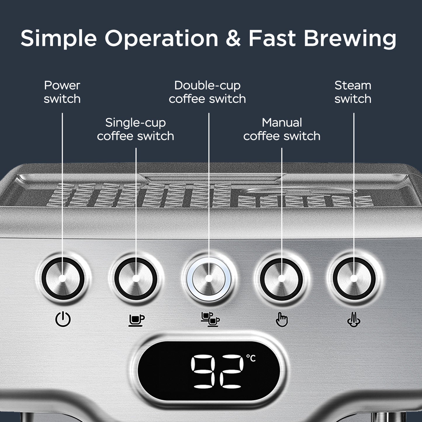 Geek Chef 20 Bar Espresso Machine | With Milk Frother | Home Espresso Maker