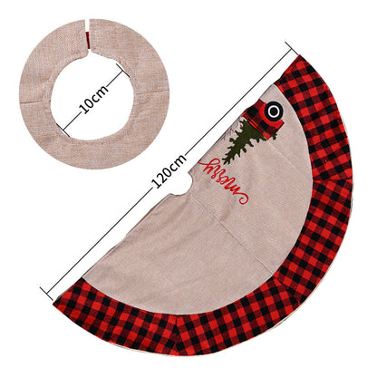 120cm Linen Christmas Tree Skirt - Holiday Tree Decor for Christmas