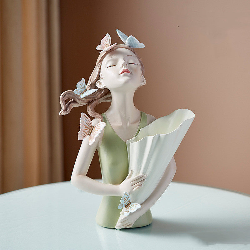 Girl Figurine Resin Sculpture | Abstract Art | Nordic Home Decor
