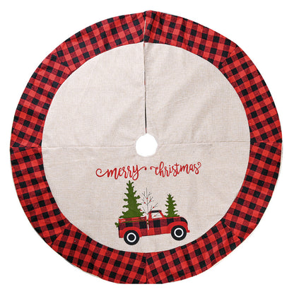 120cm Linen Christmas Tree Skirt - Holiday Tree Decor for Christmas