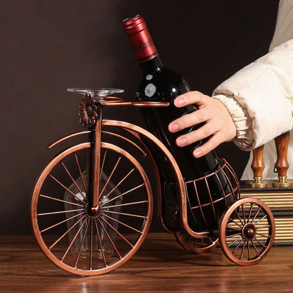Creative Metal Wine Rack - Vintage Wine Bottle and Glass Holder