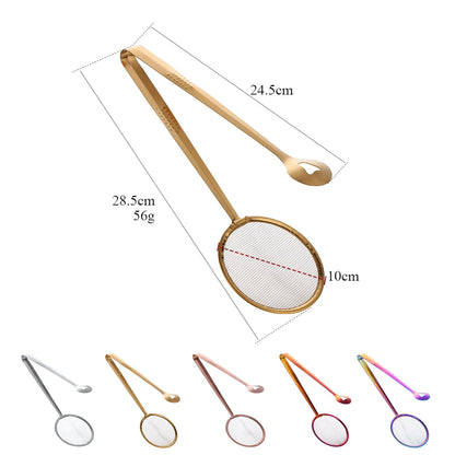 Gold Stainless Steel Strainer Clips - Filter Clip Spoon for Food Preparation