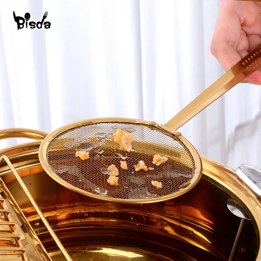 Gold Stainless Steel Strainer Clips - Filter Clip Spoon for Food Preparation