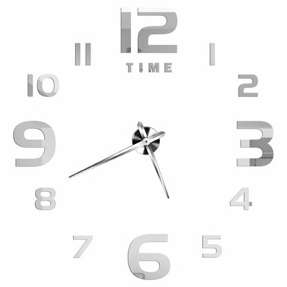 2D/3D Large Roman Numeral Acrylic Mirror Wall Clock - DIY Quartz Clock