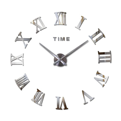 3D Big Acrylic Mirror Wall Clock - DIY Quartz Watch