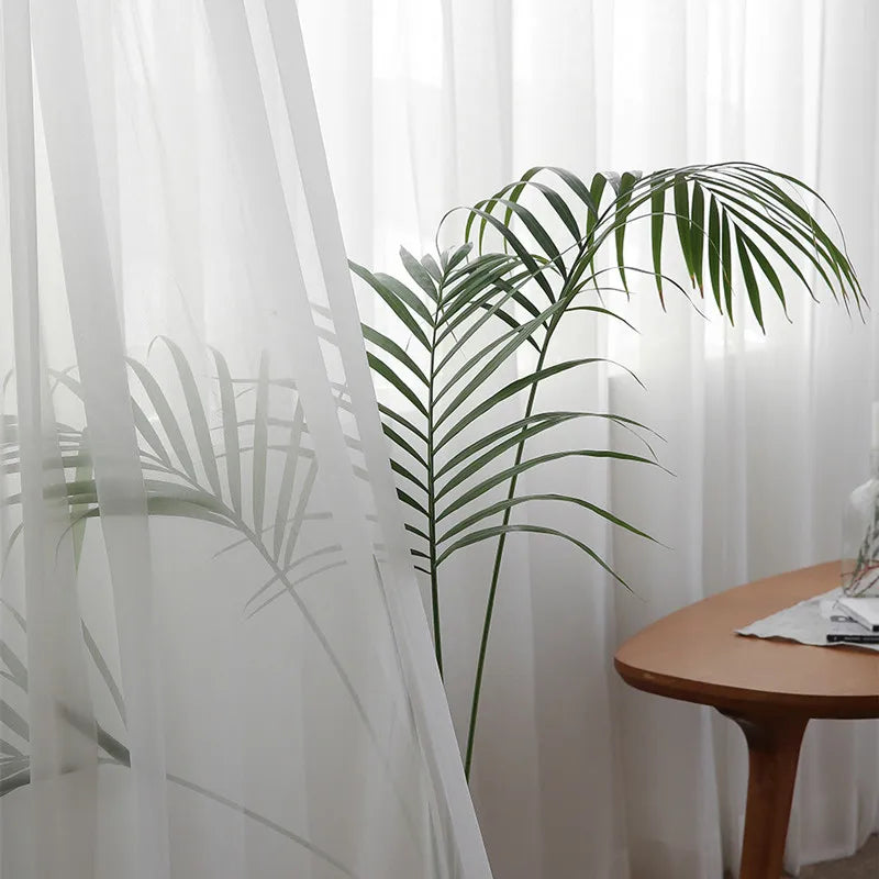 LISM 30% Shading White Sheer Curtains – Modern Tulle Voile for Living Room & Kitchen
